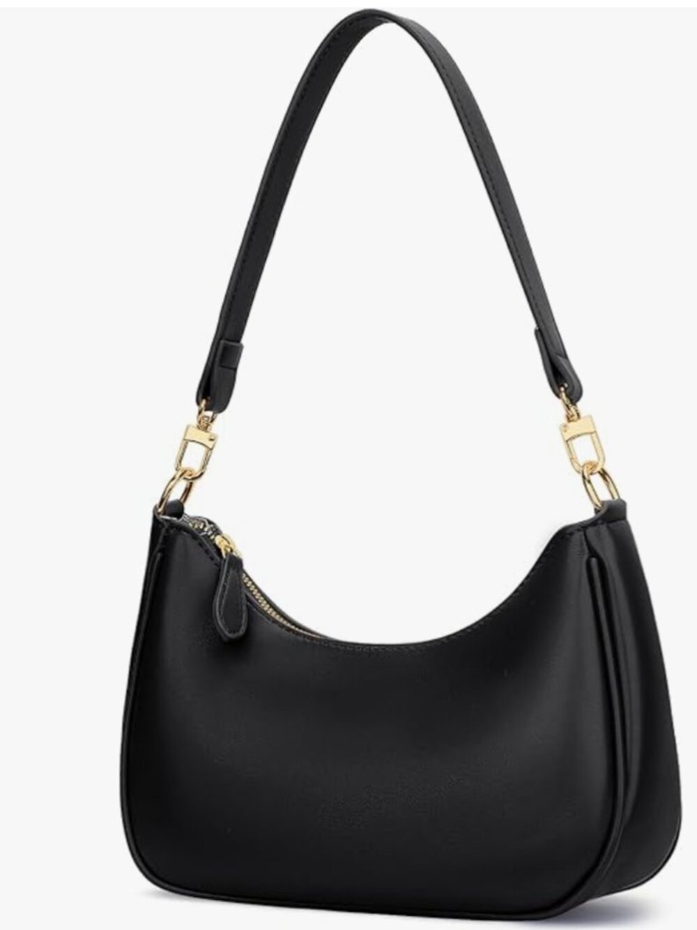 Black Faux Leather Shoulder Bag (NWT) from Amazon
